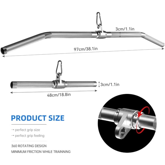 Attachment Lat Pull Down Bar Lightweight Aluminum Tricep Straight Bar V Bar Gym Accessories Load 1000lbs