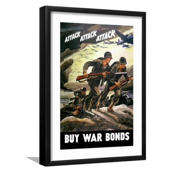 Art.com Attack Attack Attack Art Print, Black Frame Wall Art, 17" x 23"