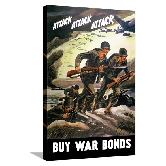 Art.com Attack Attack Attack Stretched Canvas Print Wall Art, 16" x 24"