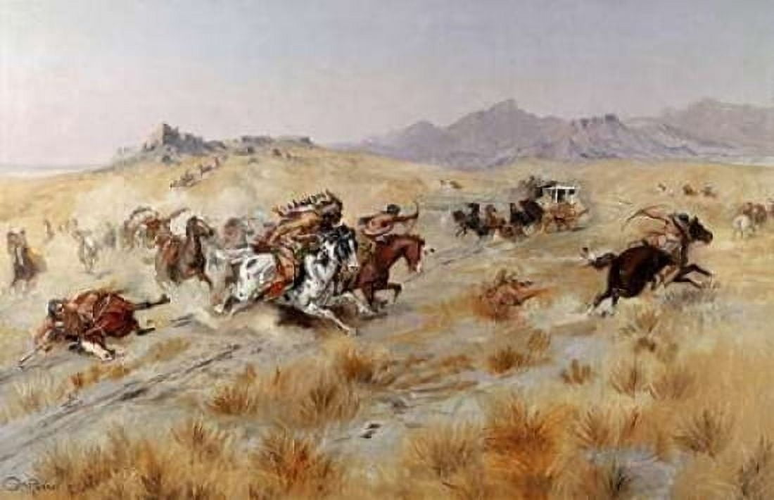 Attack Canvas Art - Charles M Russell (12 x 18)
