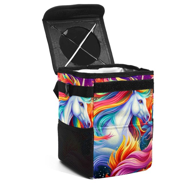 Attack Foldable Car Garbage Can with Lid, LeakProof, Hanging Storage