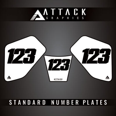Attack Graphics 3 Plate ATV Background Kit For Suzuki LT80 QUADSPORT 1990