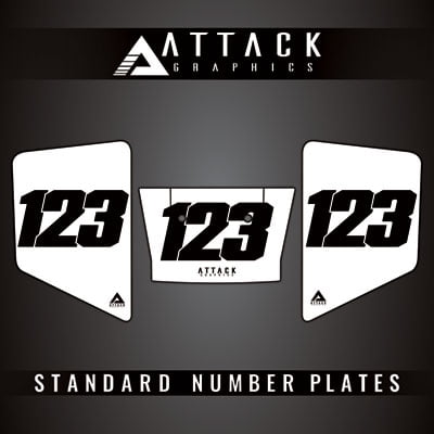 Attack Graphics 3 Plate ATV Background Kit for Yamaha Warrior 350 1987