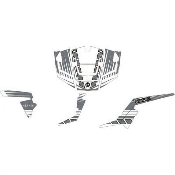Attack Graphics BRUTE Complete UTV Graphics Kit White/Dark Grey for Polaris RANGER RZR XP 1000 HIGH LIFTER Edit. 2015-2018
