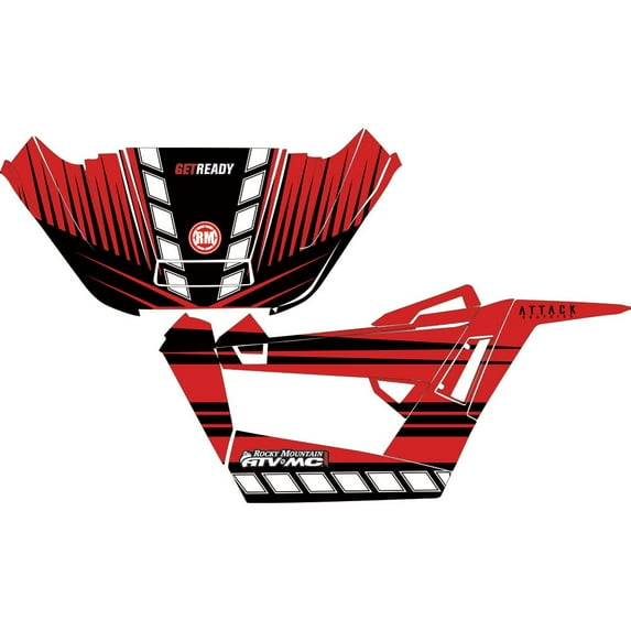 Attack Graphics Brute Complete UTV Graphics Kit Red/Black/White for Textron Wildcat Trail 700 2019