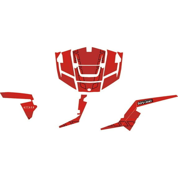 Attack Graphics Brute Complete Utv Graphics Kit Red/Brick Red for Polaris Rzr S 1000 Eps 2016