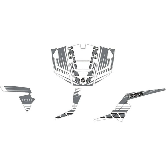 Attack Graphics Brute Complete UTV Graphics Kit White/Dark Grey for Polaris RZR S 1000 EPS 2016