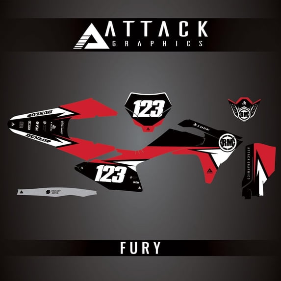 Attack Graphics Custom Fury Complete Bike Graphics Kit for GASGAS EX 250F 2025