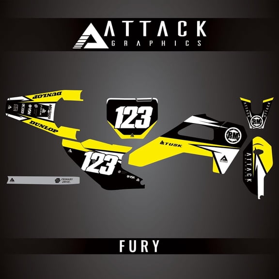 Attack Graphics Custom Fury Complete Bike Graphics Kit for Husqvarna TC 85 17/14 2025