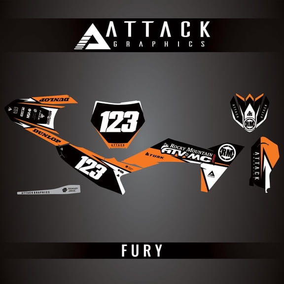 Attack Graphics Custom Fury Complete Bike Graphics Kit For KTM 65 SX 2025