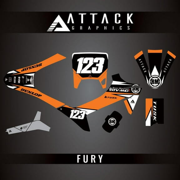 Attack Graphics Custom Fury Complete Bike Graphics Kit for KTM SX-E 2 2024