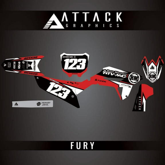 Attack Graphics Custom Fury Complete Bike Graphics Kit for Honda CRF450R 2022