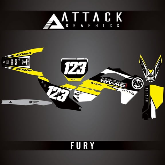 Attack Graphics Custom Fury Complete Bike Graphics Kit for Husqvarna FC 450 Rockstar Edition 2023