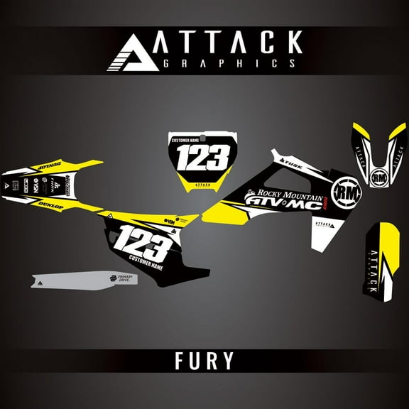 Attack Graphics Custom Fury Complete Bike Graphics Kit for Husqvarna TC 125 2019
