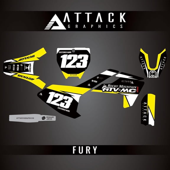 Attack Graphics Custom Fury Complete Bike Graphics Kit for Husqvarna TC 65 2023