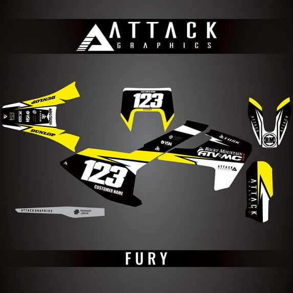 Attack Graphics Custom Fury Complete Bike Graphics Kit for Husqvarna TE 300 2017