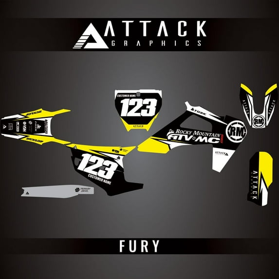 Attack Graphics Custom Fury Complete Bike Graphics Kit for Husqvarna TX 300 (Fuel Injected) 2022