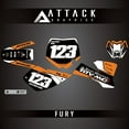 thumbnail image 1 of Attack Graphics Custom Fury Complete Bike Graphics Kit for KTM 50 SX Pro Junior LC 2004, 1 of 3