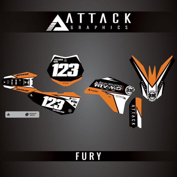 Attack Graphics Custom Fury Complete Bike Graphics Kit for KTM 65 SX 2011