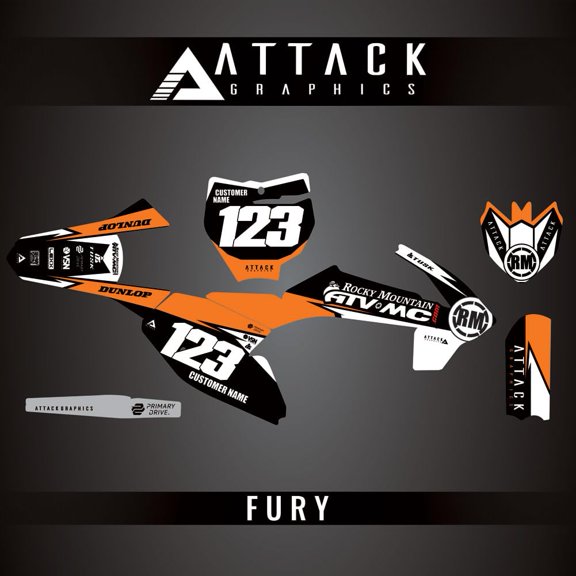 Attack Graphics Custom Fury Complete Bike Graphics Kit for KTM 65 SX 2016