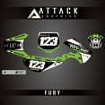 thumbnail image 1 of Attack Graphics Custom Fury Complete Bike Graphics Kit for Kawasaki KX65 2019, 1 of 4