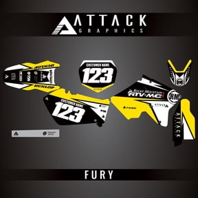 Attack Graphics Custom Fury Complete Bike Graphics Kit for Suzuki RM125 2004