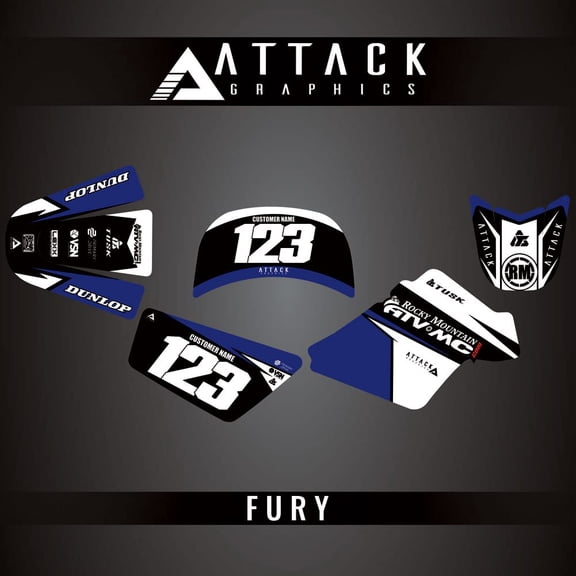 Attack Graphics Custom Fury Complete Bike Graphics Kit for Yamaha PW50 YZinger 2000
