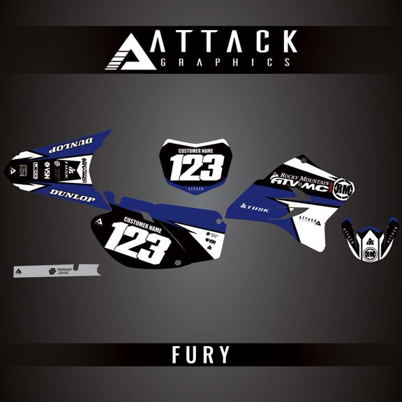 Attack Graphics Custom Fury Complete Bike Graphics Kit for Yamaha TTR230 2023