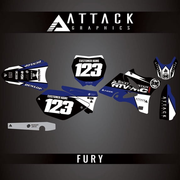 Attack Graphics Custom Fury Complete Bike Graphics Kit for Yamaha YZ250 2010