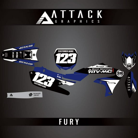 Attack Graphics Custom Fury Complete Bike Graphics Kit for Yamaha YZ450FX 2023