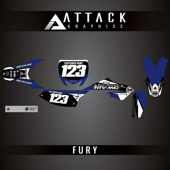 Attack Graphics Custom Fury Complete Bike Graphics Kit for Yamaha YZ65 2021