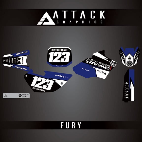 Attack Graphics Custom Fury Complete Bike Graphics Kit for Yamaha YZ85 2010
