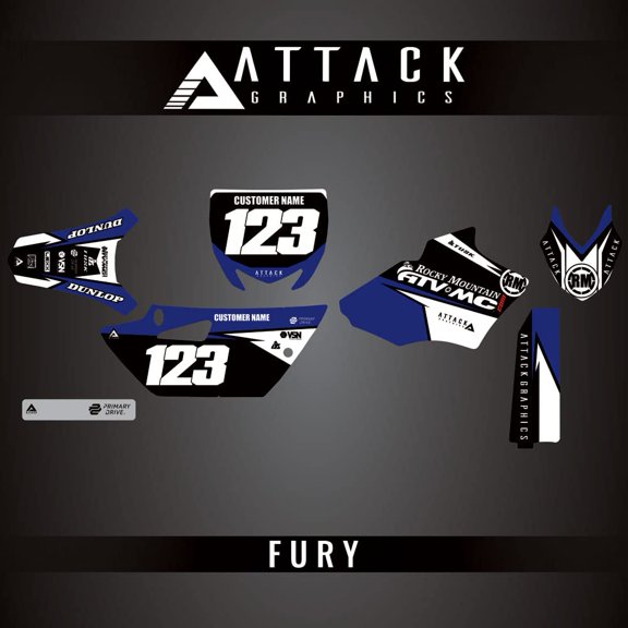 Attack Graphics Custom Fury Complete Bike Graphics Kit for Yamaha YZ85 2019