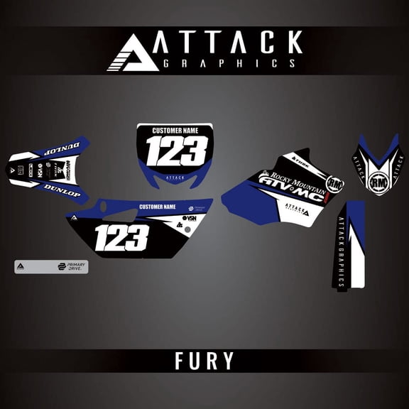 Attack Graphics Custom Fury Complete Bike Graphics Kit for Yamaha YZ85 2021