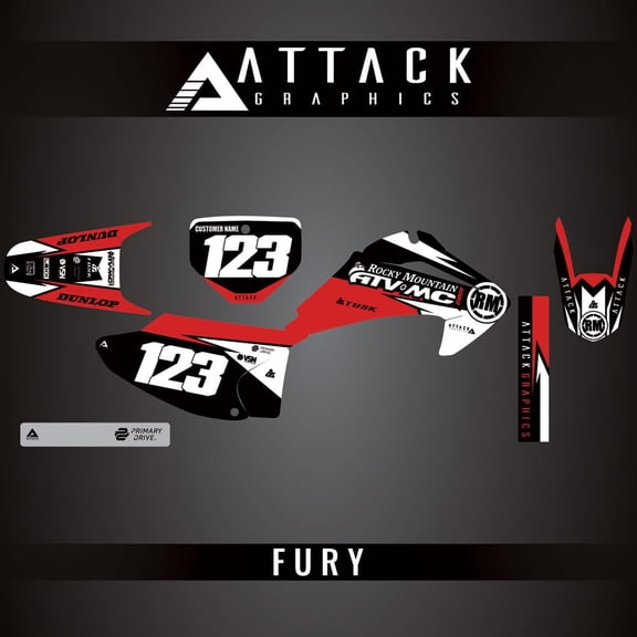 Attack Graphics Custom Fury Complete Bike Graphics Kit for Yamaha YZ85 2023