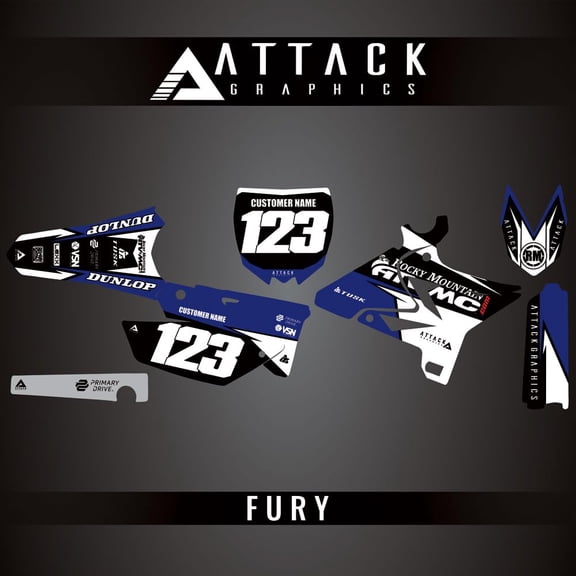 Attack Graphics Custom Fury Complete Bike Restyle Graphics Kit UFO Restyle Plastic Kit for Yamaha YZ125 2002