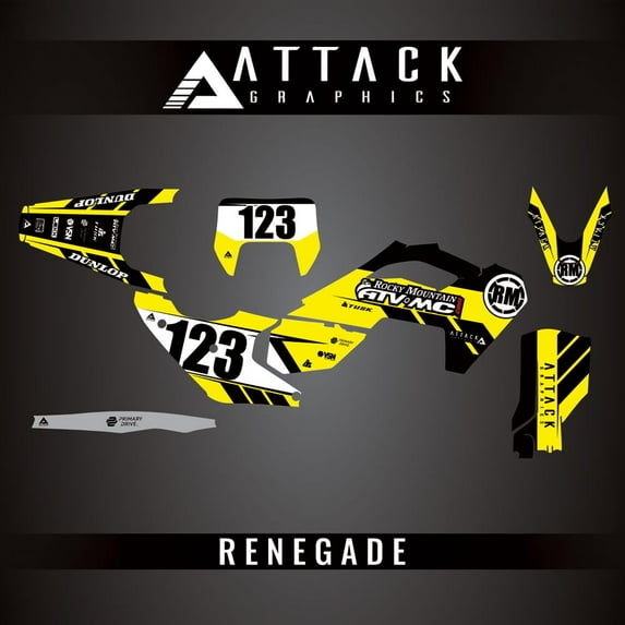 Attack Graphics Custom Renegade Complete Bike Graphics Kit for Husqvarna TE 250 (Fuel Injected) 2025