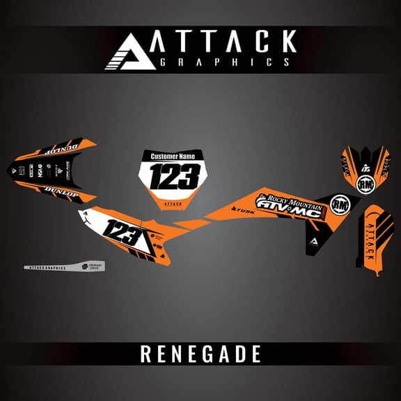 Attack Graphics Custom Renegade Complete Bike Graphics Kit for KTM 65 SX 2025