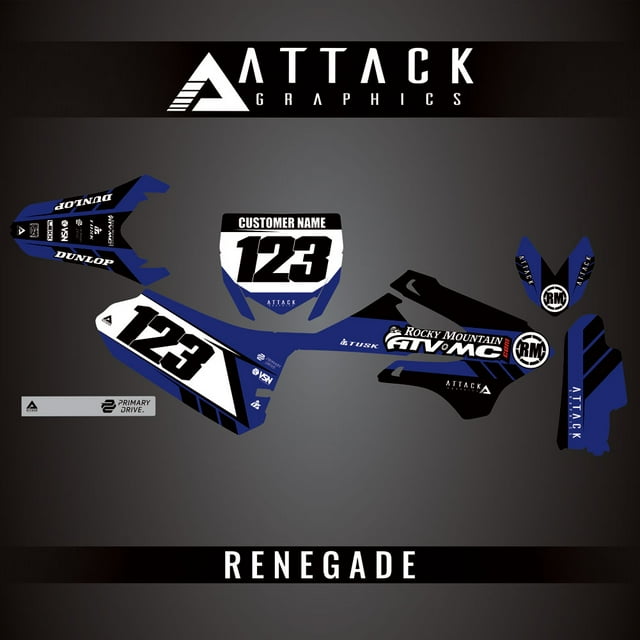 Attack Graphics Custom Renegade Complete Bike Graphics Kit For Yamaha YZ85LW 2025