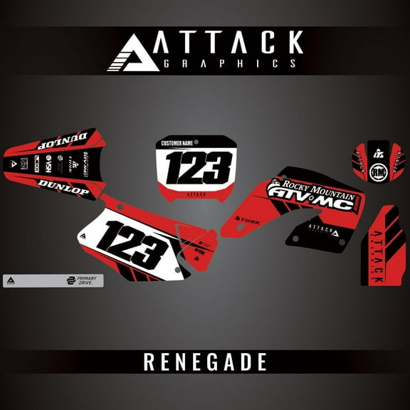 Attack Graphics Custom Renegade Complete Bike Graphics Kit for Honda CR125R 2001