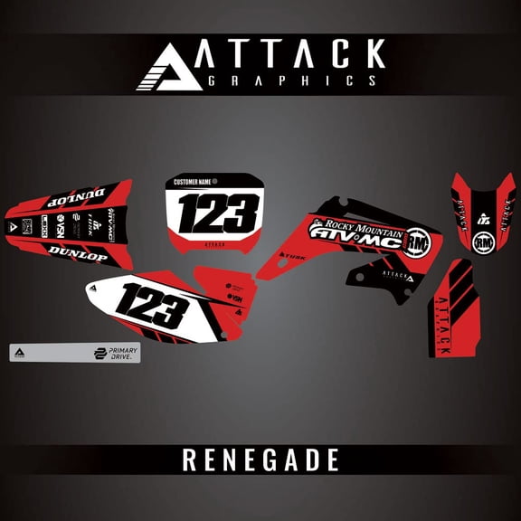 Attack Graphics Custom Renegade Complete Bike Graphics Kit for Honda CR125R 2003