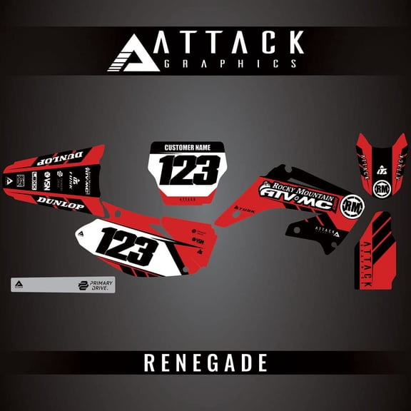 Attack Graphics Custom Renegade Complete Bike Graphics Kit for Honda CR125R 2004