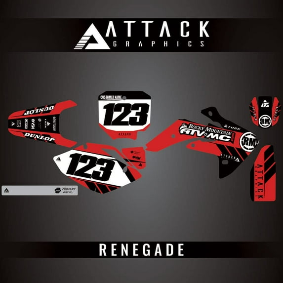 Attack Graphics Custom Renegade Complete Bike Graphics Kit for Honda CRF150R Expert 2016