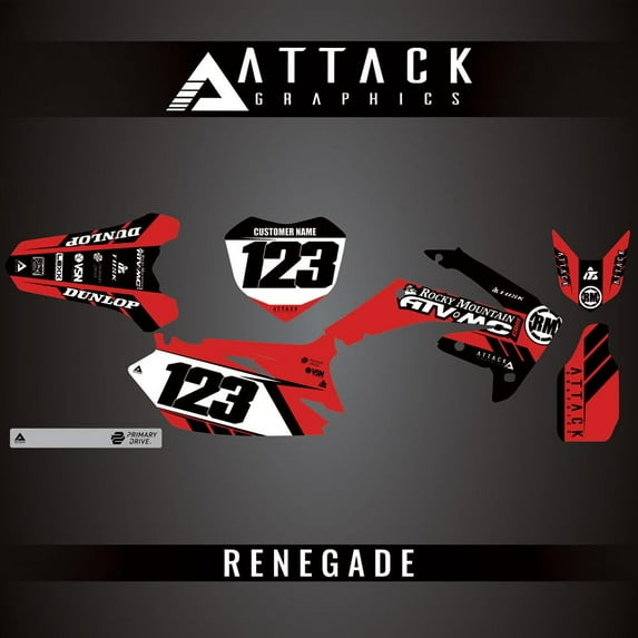 Attack Graphics Custom Renegade Complete Bike Graphics Kit for Honda CRF250R 2012