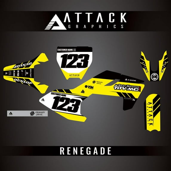 Attack Graphics Custom Renegade Complete Bike Graphics Kit for Husqvarna TC 50 2017