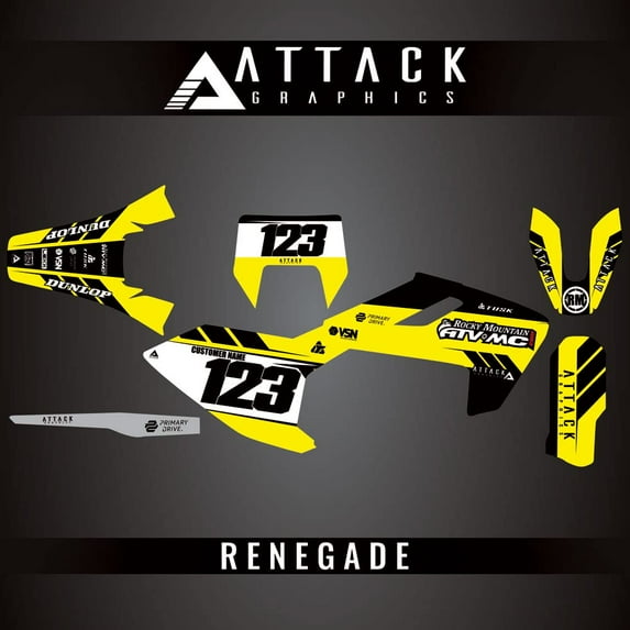 Attack Graphics Custom Renegade Complete Bike Graphics Kit for Husqvarna TE 150 2019