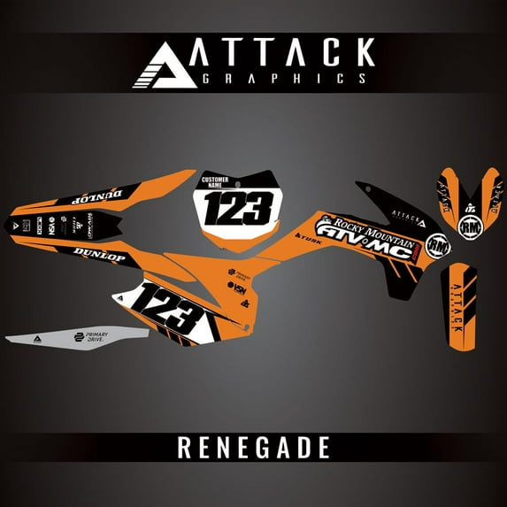Attack Graphics Custom Renegade Complete Bike Graphics Kit for KTM 150 SX 2015