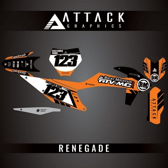 Attack Graphics Custom Renegade Complete Bike Graphics Kit for KTM 150 SX 2022