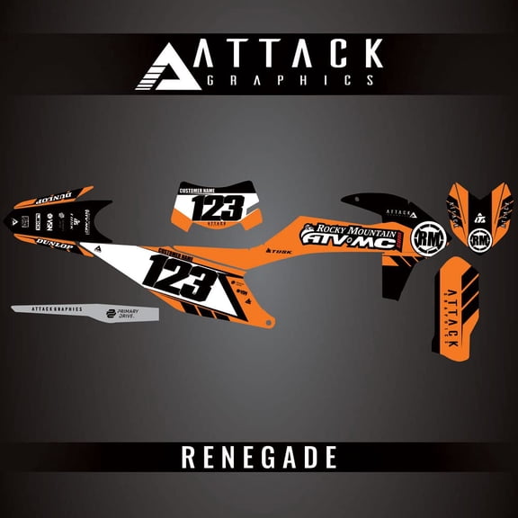 Attack Graphics Custom Renegade Complete Bike Graphics Kit for KTM 350 EXC-F 2021