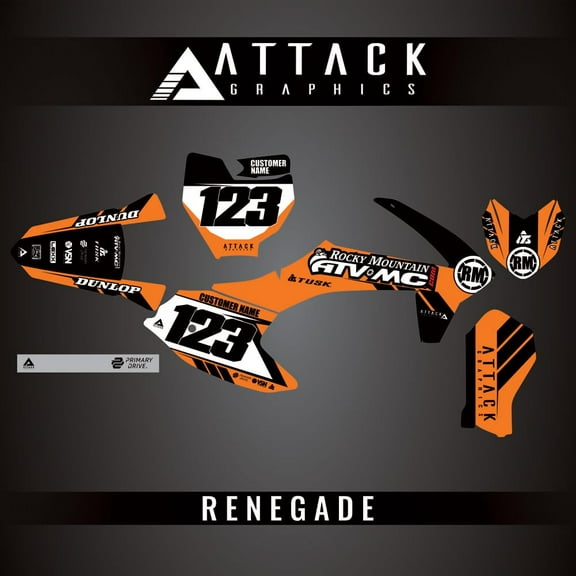 Attack Graphics Custom Renegade Complete Bike Graphics Kit for KTM 50 SX Mini 2019